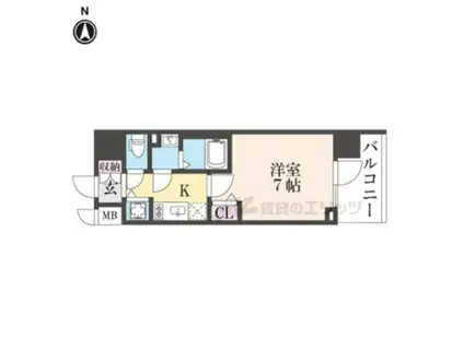 CION OSAKA イースト GATE(1K/9階)の間取り写真