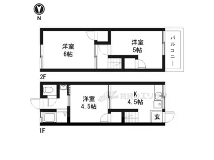 三条三和ハイツ(3K/1階)の間取り写真