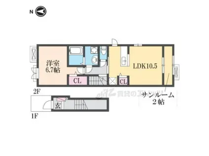 リベラメンテ(1LDK/2階)の間取り写真