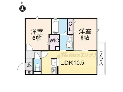 ヘーベルメゾン西おでまち(2LDK/1階)の間取り写真