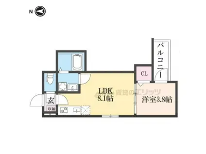 アビタシオン嵯峨嵐山(1LDK/2階)の間取り写真