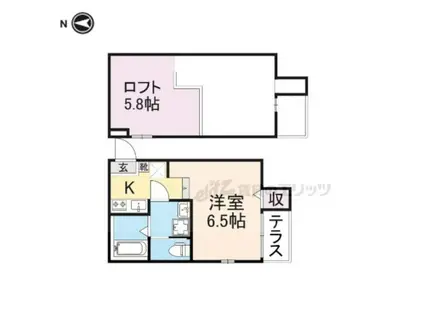 ハーモニーテラスNT(1K/1階)の間取り写真