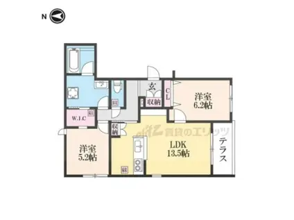 GRANDSOLEIL(2LDK/1階)の間取り写真