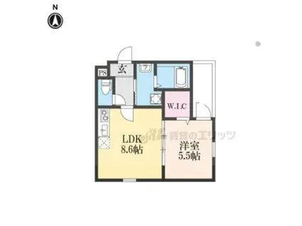 フジパレス花園中央公園南番館(1LDK/1階)の間取り写真