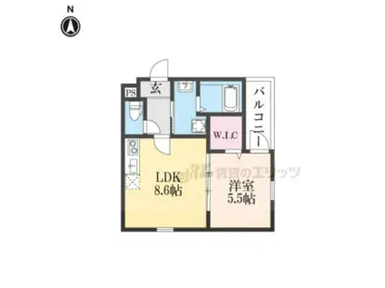 フジパレス花園中央公園南番館(1LDK/3階)の間取り写真
