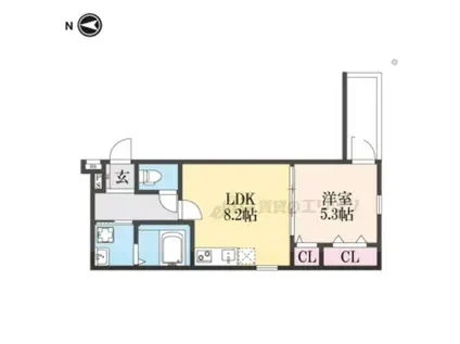 フジパレス花園中央公園南番館(1LDK/2階)の間取り写真
