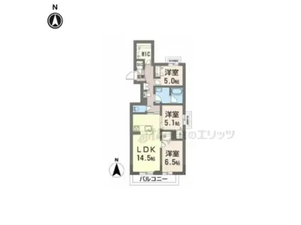 オグラシャーメゾン(3LDK/2階)の間取り写真