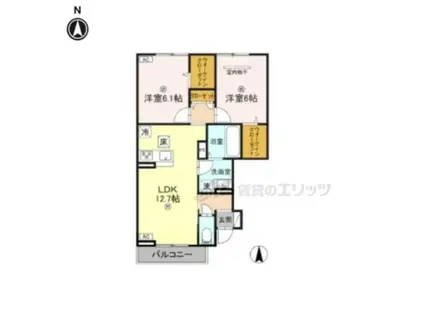 サニーヒロ(2LDK/1階)の間取り写真