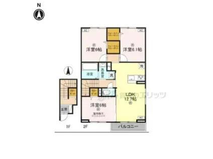 サニーヒロ(3LDK/2階)の間取り写真