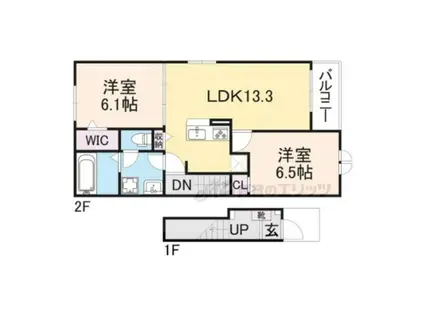 サニータウン横田(2LDK/2階)の間取り写真