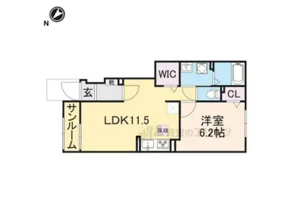 サニータウン横田(1LDK/1階)の間取り写真