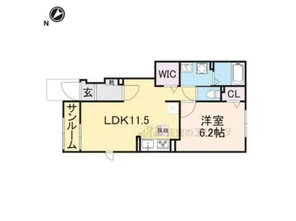 サニータウン横田(1LDK/1階)の間取り写真