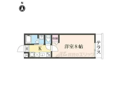 フォルトゥーナ広隆寺(1K/1階)の間取り写真