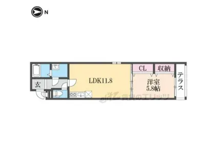 フジパレス尼崎宮内町ウエスト(1LDK/1階)の間取り写真