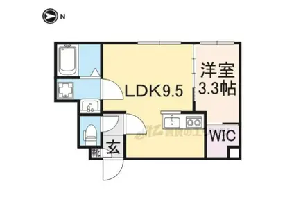 イオ・リアン坂本(1LDK/1階)の間取り写真