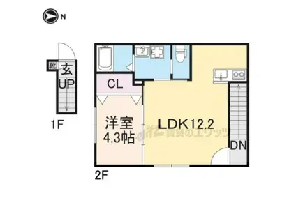 イオ・リアン坂本(1LDK/2階)の間取り写真