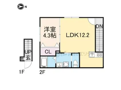 イオ・リアン坂本(1LDK/2階)の間取り写真