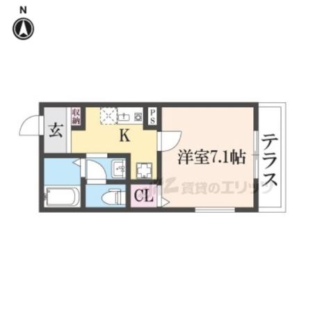 ルミエール梛(1K/1階)の間取り写真