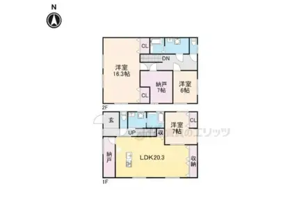 湖西線 おごと温泉駅 徒歩17分 2階建 築9年(4LDK)の間取り写真