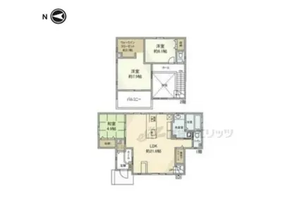 東海道本線 南草津駅 徒歩18分 2階建 築5年(3LDK)の間取り写真