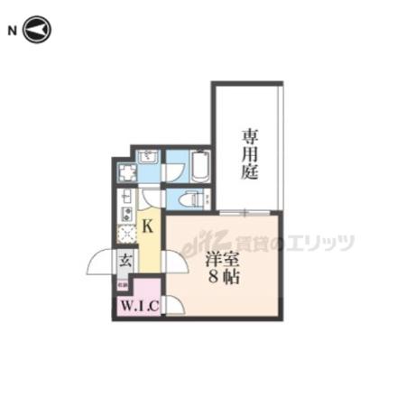 西野岸ノ下町マンション(1K/1階)の間取り写真