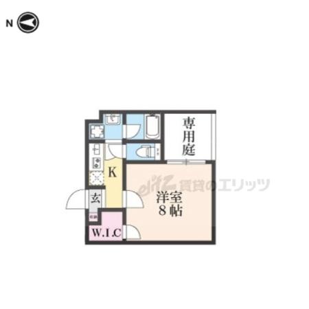 西野岸ノ下町マンション(1K/1階)の間取り写真