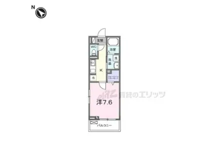 コーチ・フラット(1K/2階)の間取り写真