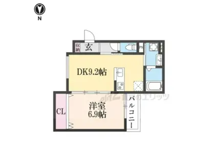 GRAND VERDE(1LDK/2階)の間取り写真