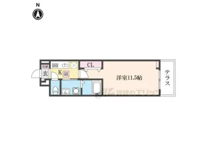 たばさはうす(1K/1階)の間取り写真