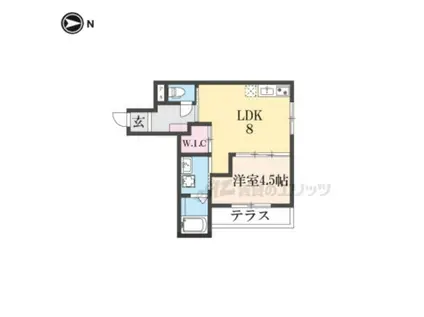 THE RESIDENCE KYOTO HIGASHINO(1LDK/1階)の間取り写真