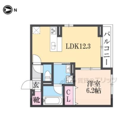 パレスリバティ(1LDK/2階)の間取り写真