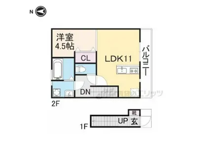 プチメゾン有井(1LDK/2階)の間取り写真