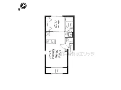 LINO水口新城(1LDK/2階)の間取り写真