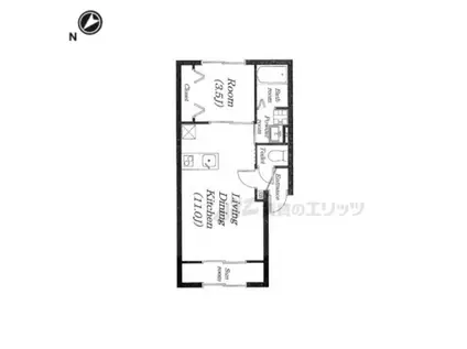 LINO水口新城(1LDK/1階)の間取り写真