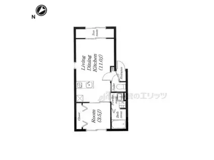 LINO水口新城(1LDK/2階)の間取り写真