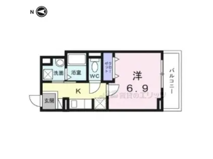 ヒカルサ京都大宮中林(1K/3階)の間取り写真