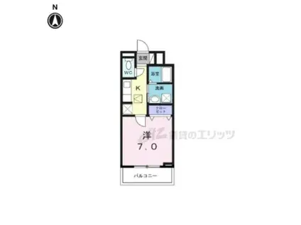 ヒカルサ京都御薗橋通(1K/1階)の間取り写真