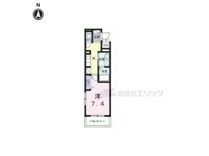 ヒカルサ京都御薗橋通(1K/3階)の間取り写真