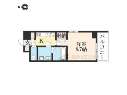 メゾン・トラスト京都梅小路公園(1K/4階)の間取り写真