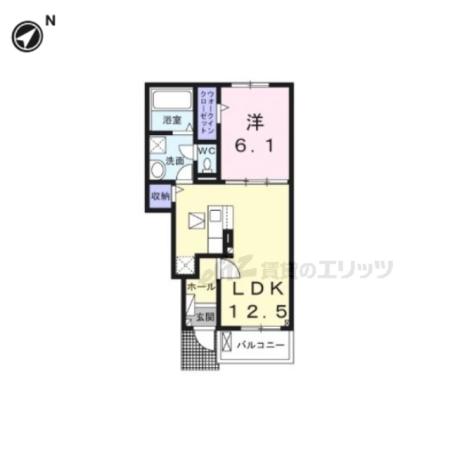 モマン ドゥ マノワール(1LDK/1階)の間取り写真