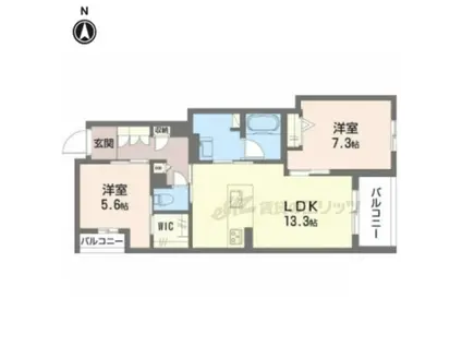 シャーメゾン 香芝 ワイケイ(2LDK/3階)の間取り写真