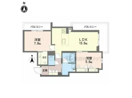 シャーメゾン 香芝 ワイケイ(2LDK/3階)の間取り写真