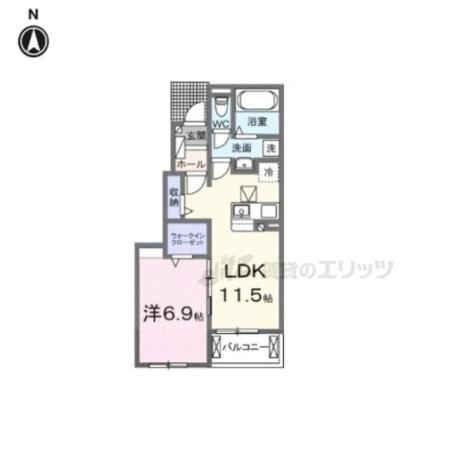 カーサセレノ(1LDK/1階)の間取り写真