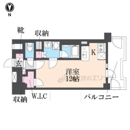 レーベン京都河原町(ワンルーム/9階)の間取り写真