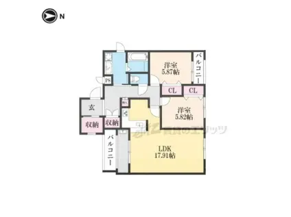 BELLISSIMO継孝院(2LDK/4階)の間取り写真