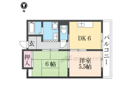 エクセレンス恒榮(2DK/2階)の間取り写真