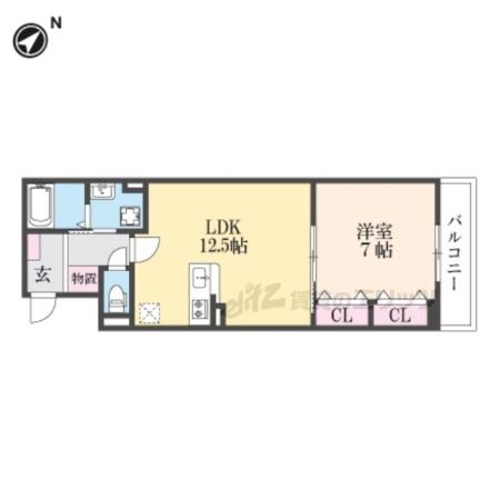 神崎町アパート(1LDK/2階)の間取り写真