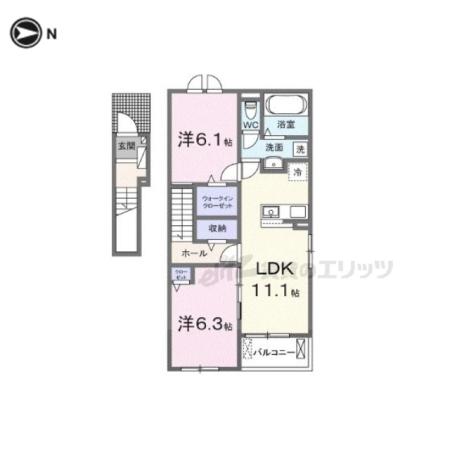 シルエーラ セットA(2LDK/2階)の間取り写真