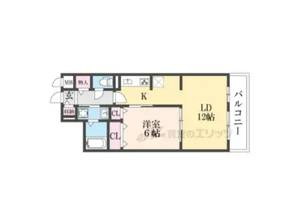 京阪電気鉄道京阪線 牧野駅 徒歩30分 3階建 新築(1LDK/3階)の間取り写真