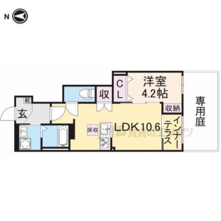 リントゥコト(1LDK/1階)の間取り写真
